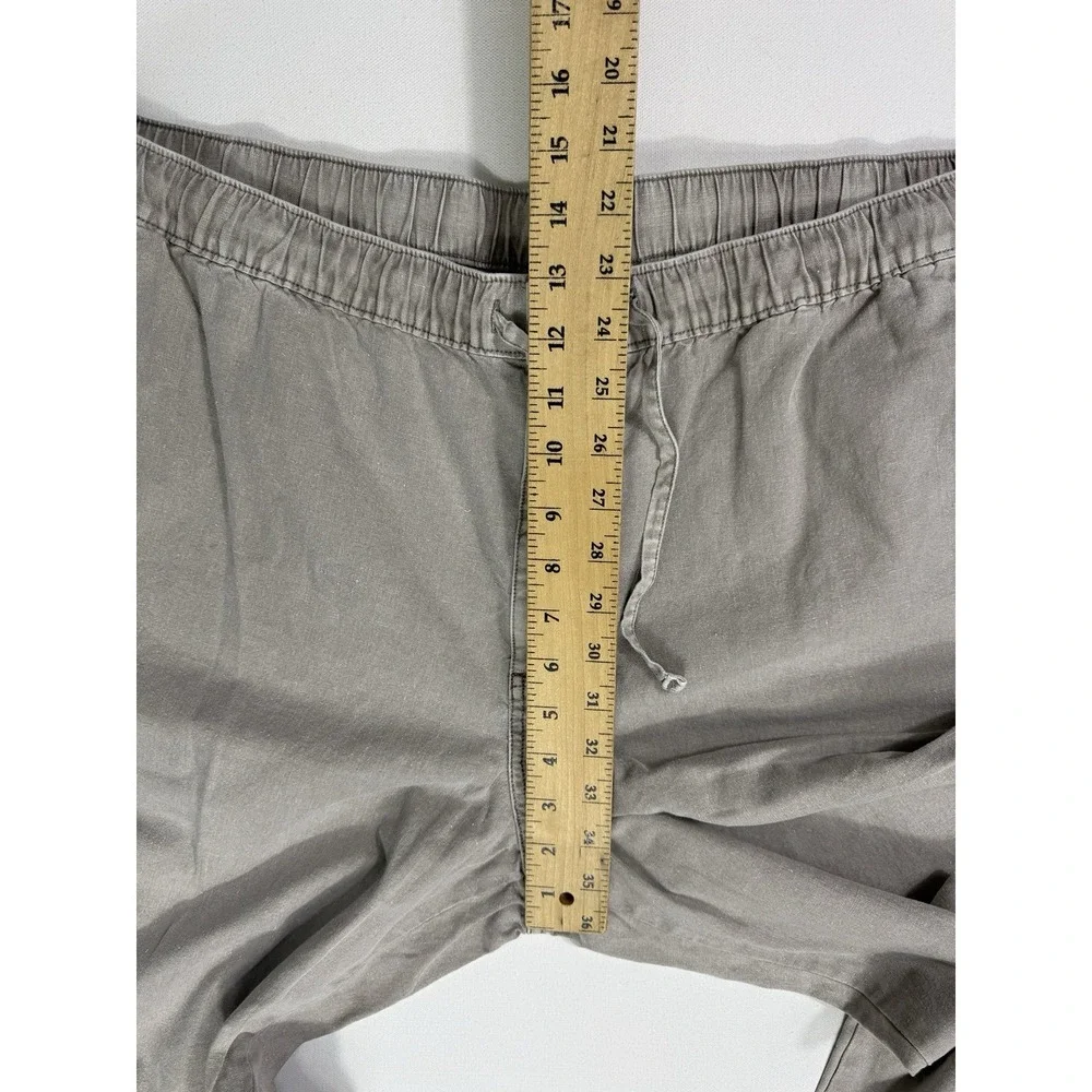 Eddie Bauer Mens 2XL Hemp Blend Drawstring Pants Gray Straight Leg Outdoor Chino